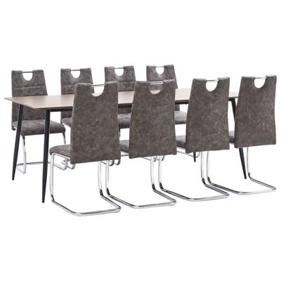 vidaXL 9-delige Eethoek kunstleer bruin