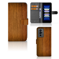 Xiaomi Poco F5 Pro Book Style Case Donker Hout - thumbnail