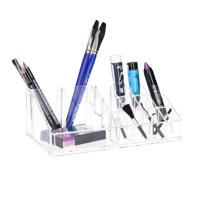 Make-up organizer - 16 compartimenten bakje - transparant - kunststof - 22.3 x 12.7 x 8 cm