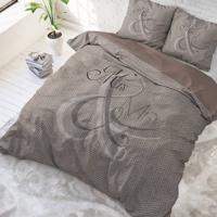 DreamHouse Bedding Mr and Mrs Knitted - Taupe Lits-jumeaux (240 x 220 cm + 2 kussenslopen) Dekbedovertrek