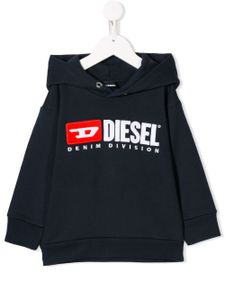 Diesel Kids sweat à capuche à logo brodé - Bleu