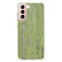 Samsung Galaxy S21 FE Stevig Telefoonhoesje Green Wood - thumbnail