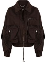 Blumarine veste bomber à logo brodé - Marron