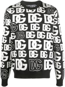 Dolce & Gabbana pull à logo intarsia - Noir