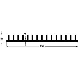 Fischer Elektronik 10020138 SK 44 200 SA Strengkoellichaam 0.9 K/W (l x b x h) 200 x 159 x 15 mm