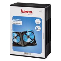 Hama DVD-hoezen voor 6 dvd's (ook geschikt voor cd's en blu-rays, met folie voor het insteken van de cover) 3-pack, zwart