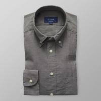 Eton Heren Overhemd Grijs Flannel Button-Down Contemporary Fit