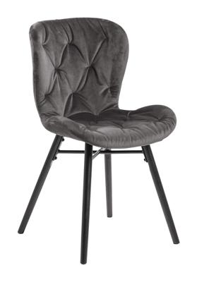 Bendt Eetkamerstoel 'Olle' Velvet, kleur Dark Grey