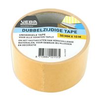 Dubbelzijdig tape / tapijttape bruin 50 mm x 10 m