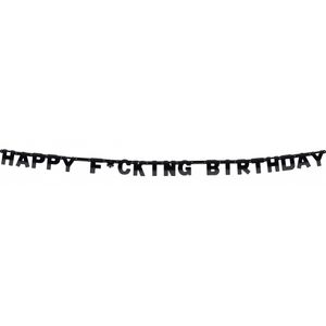 Happy Fucking Birthday letterslinger 220 cm van karton   -