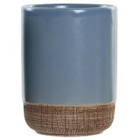 Badkamer tandenborstelhouder / drinkbeker - polystone - korenblauw - 8 x 10 cm   -