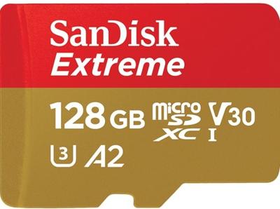 Extreme - Flashgeheugenkaart (microSDXC-naar-SD-adapter inbegrepen) - 128 GB - A2 / Video Class V30 / UHS-I U3 / Class10 - microSDXC UHS-I Extreme - Flashgeheugenkaart (microSDXC-naar-SD-adapter inbegrepen) - 128 GB - A2 / Video Class V30 / UHS-I U3 / Class10 - microSDXC UHS-I