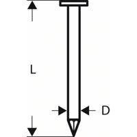 Rondkopstripspijker SN21RK 60 2,8 mm, 60 mm, blank, glad 4000 stuk(s) Bosch Accessories 2608200028 Afm. (l x b) 60 mm x 2.8 mm