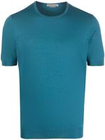 Corneliani t-shirt en soie mélangée à manches courtes - Bleu - thumbnail