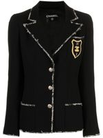 CHANEL Pre-Owned blazer Emblem à bords en tweed (2005) - Noir