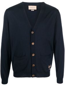 Gucci cardigan à logo brodé - Bleu