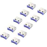 Renkforce RF-4695230 USB-A-poortslot Set van 10 stuks Zilver-blauw - thumbnail