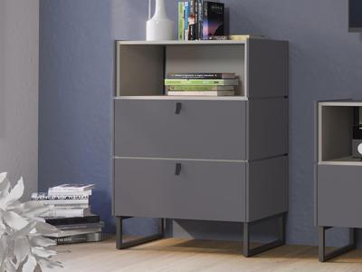 Commode MALIBU 2 lades grafiet/grijs