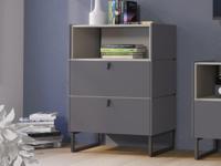 Commode MALIBU 2 lades grafiet/grijs