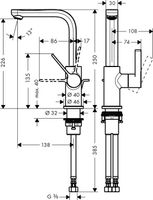 Hansgrohe Metris S Wastafelkraan Met Trekwaste En Hoge Uitloop Chroom - thumbnail