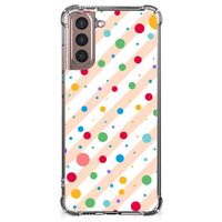 Samsung Galaxy S21 Plus Doorzichtige Silicone Hoesje Dots - thumbnail