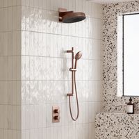 Saniclear Evolution inbouw regendouche met glijstang en 2 standen handdouche geborsteld koper