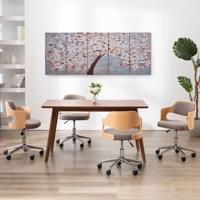 vidaXL Wandprintset bloeiende boom 200x80 cm canvas meerkleurig