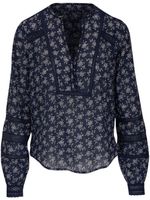 Veronica Beard blouse fleurie à manches amples - Bleu