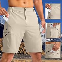 Voor heren Atletische korte broek Cargoshorts Outdoor korte broek Wandelshorts Elastische taille Zak met rits Effen Ademend Sneldrogend Korte Buiten Dagelijks Streetwear Sport Modieus Zwart Khaki Lightinthebox - thumbnail