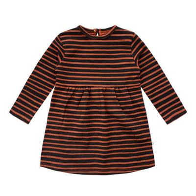 Your Wishes gestreepte baby A-lijn jurk met biologisch katoen bruin/zwart Your Wishes gestreepte baby A-lijn jurk met biologisch katoen bruin/zwart