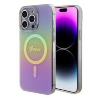 iPhone 15 Pro Guess IML Iridescent Script Mag hoesje - Roze