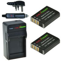 2 x NP-95 accu's voor Fujifilm - Charger Kit + car-charger - UK version - thumbnail