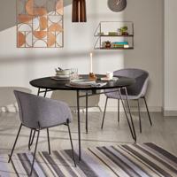 Kave Home Uitschuifbare Ronde Eettafel Milian Ø120 x 120/160/200cm - Zwart