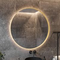 Boss & Wessing Spiegel Star Rond met LED Mat Goud - 40 cm