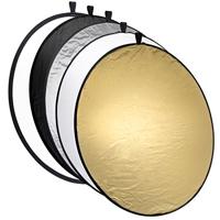 Mantona Vouwreflector (diffuser) 5-in-1 (110 cm diameter) goud, zilver, zwart, wit