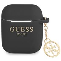 Guess 4G Charm AirPods / AirPods 2 Siliconen Hoesje - Zwart - thumbnail