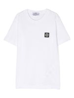 Stone Island Junior t-shirt en coton à patch Compass - Blanc