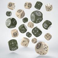 Crosshairs Compact D6 Dice Set Beige&Olive (20) - thumbnail