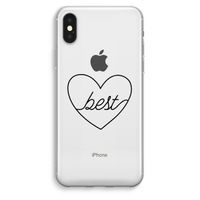 Best heart black: iPhone XS Max Transparant Hoesje - thumbnail