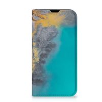 iPhone 13 Mini Standcase Marble Blue Gold - thumbnail