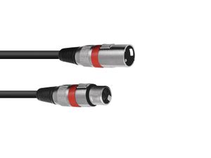 OMNITRONIC XLR cable 3pin 7.5m bk/rd