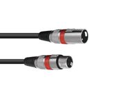 OMNITRONIC XLR cable 3pin 7.5m bk/rd - thumbnail