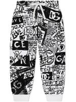 Dolce & Gabbana Kids pantalon de jogging à imprimé graffiti - Noir - thumbnail