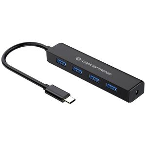 Conceptronic CTC4USB3 interface hub USB 3.2 Gen 1 (3.1 Gen 1) Type-C 5000 Mbit/s Zwart