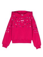 MSGM Kids hoodie à logo imprimé - Rose - thumbnail