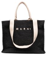 Marni sac cabas à logo brodé - Noir