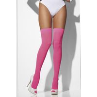 Neon roze hold up kousen voor dames   -