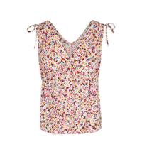 Morgan top met all over print en plooien ecru