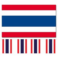 Landen vlaggen versiering set - Thailand - Vlag 90 x 150 cm en vlaggenlijn 9 meter - thumbnail