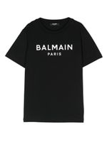 Balmain Kids t-shirt en coton à logo pailleté - Noir